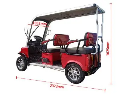 2023 New Design 4 Seater Adult Electric Golf Carts Motorized  Tandem Rickshaw Surrey Sightseeing Bicycle for Sale