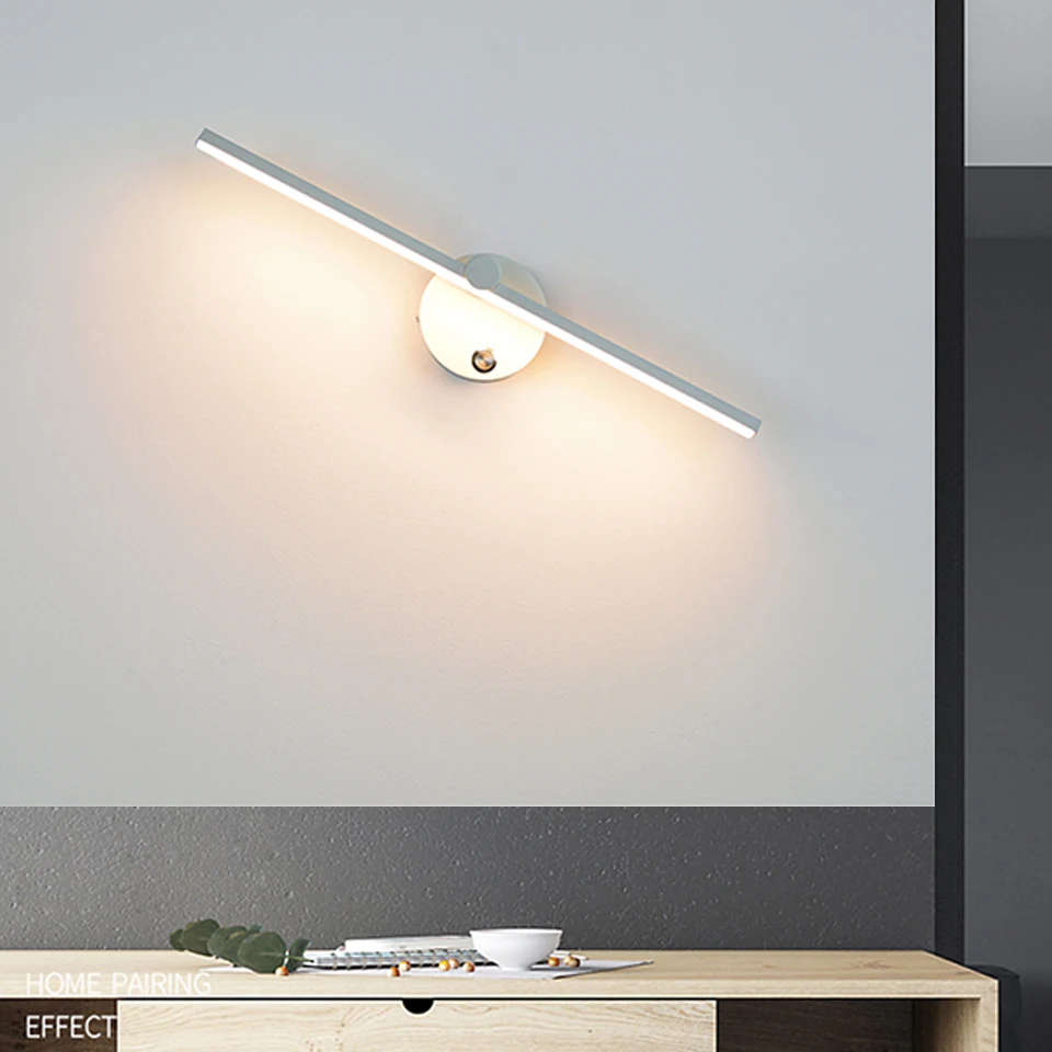 Nordic Led Indoor Muur Lampen 8W Wit/Zwart Wandlampen Voor Thuis Slaapkamer Nachtkastje Spiegel Voorzijde Met Swith wandkandelaar AC110V/220V