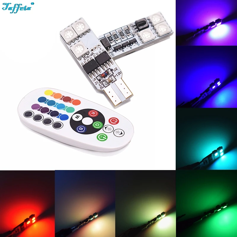 

1 компл. T10 W5W 5050 6 SMD пульт дистанционного управления RGB атмосфера чтения клиновидный свет внутренняя пластина купольсветильник светильник для крыши освещение для потолка