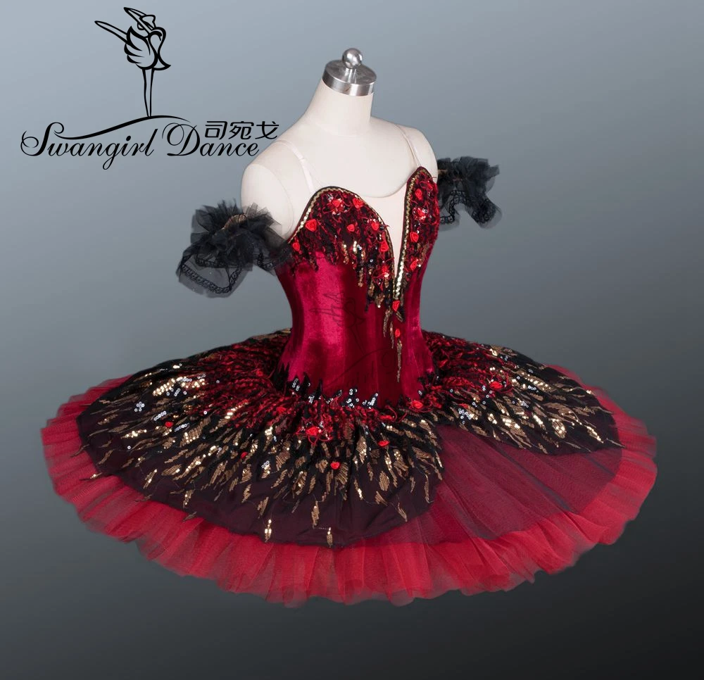 adult red black swan lake classical ballet tutu child professional performance ballet costume for girlsBT9045A