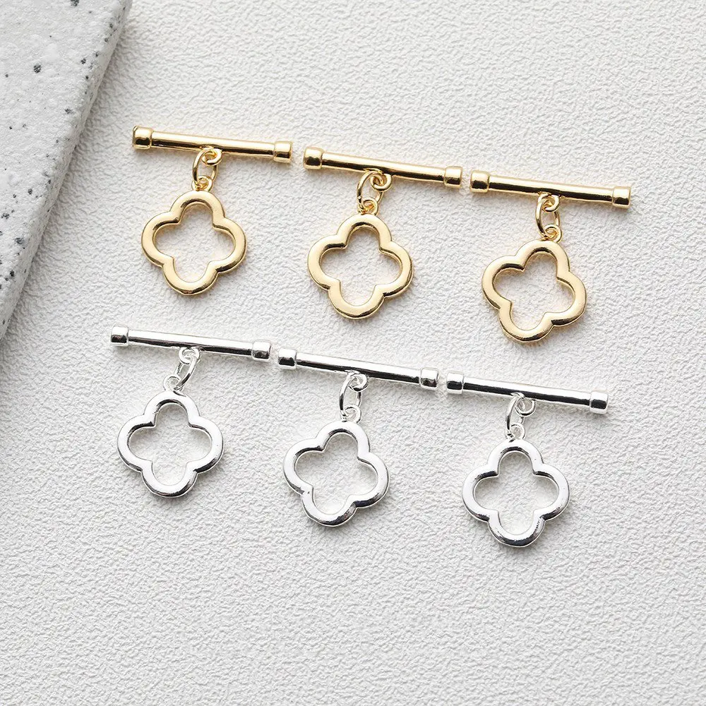 4PCS 14k Gold Plated Bracelet Necklace Making Link Buckle for Jewelry Findings Components DIY Hand Made Brass Accessories
