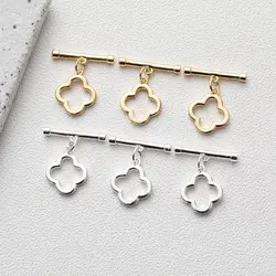 4PCS 14k Gold Plated Bracelet Necklace Making Link Buckle for Jewelry Findings Components DIY Hand Made Brass Accessories