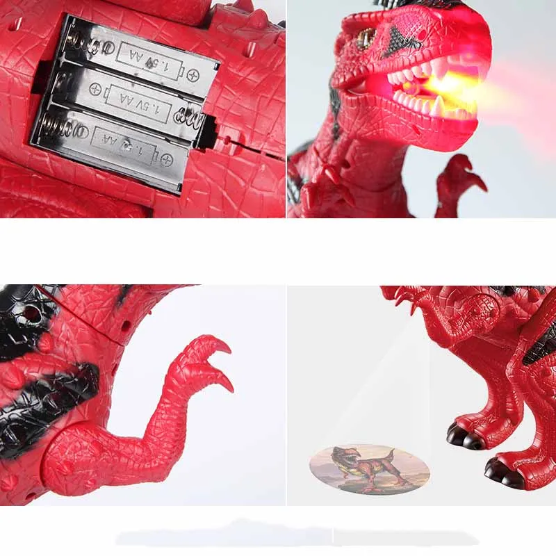 Hot new fire-breathing electric dinosaur 3D Tyrannosaurus design Light projection Walking sound model Situational animal pet toy