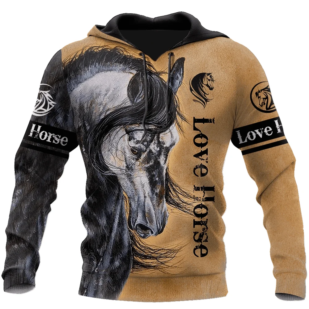 CLOOCL Animal Love Horse Printing Hoodie Men Women 3D Harajuku Hoode Sweatshirt Hip Hop Streetwear Pullover Tops