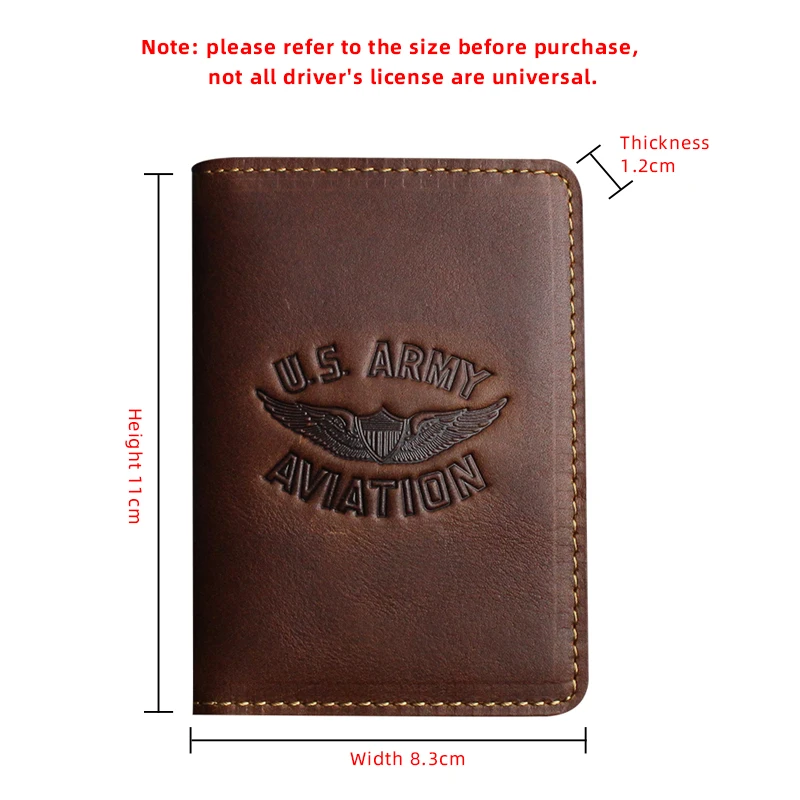 Crazy Horse Leather Driver License Holder Handmade Car Auto Documents Driving License Wallet Photo Holder Cover Bag Two Style