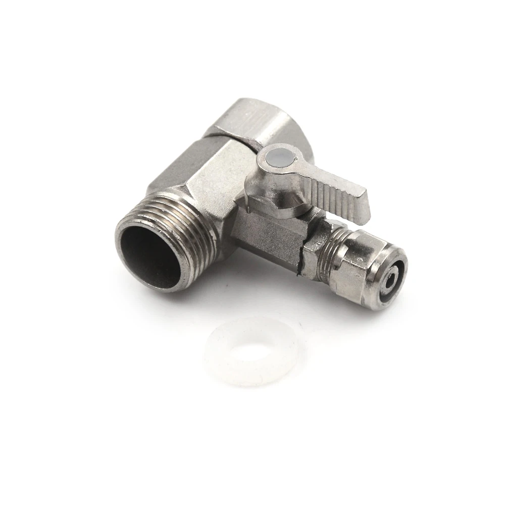 1pcs RO Filtro Depuratore di Acqua di Alimentazione Adattatore 1/2 ''A 3/8'' Valvola a Sfera Rubinetto Rubinetto Sicuro di Nichel di Rame placcatura