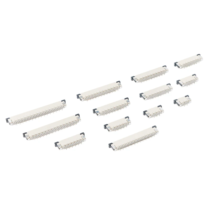 10Pcs FPC FFC Connector Socket Pitch 0.5mm 1.0mm 4/6/8/10/12/14 16/20/24/30/34/40/50 Pin Vertical Type Misalignment Pins Flat