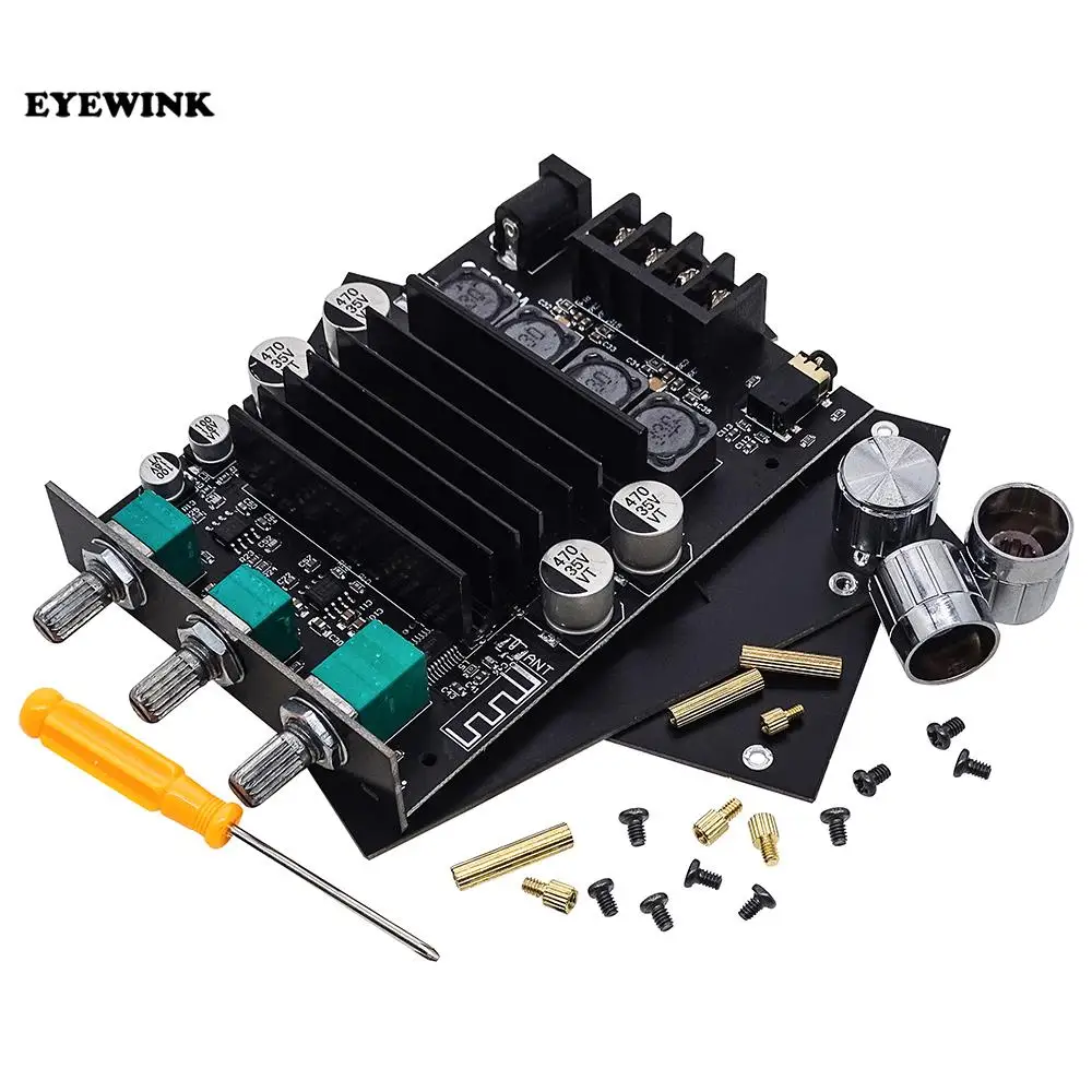 ZK-XPSM 150W * 2 high and low bass adjustment Bluetooth audio power amplifier board module dual channel tda7498E heat sink