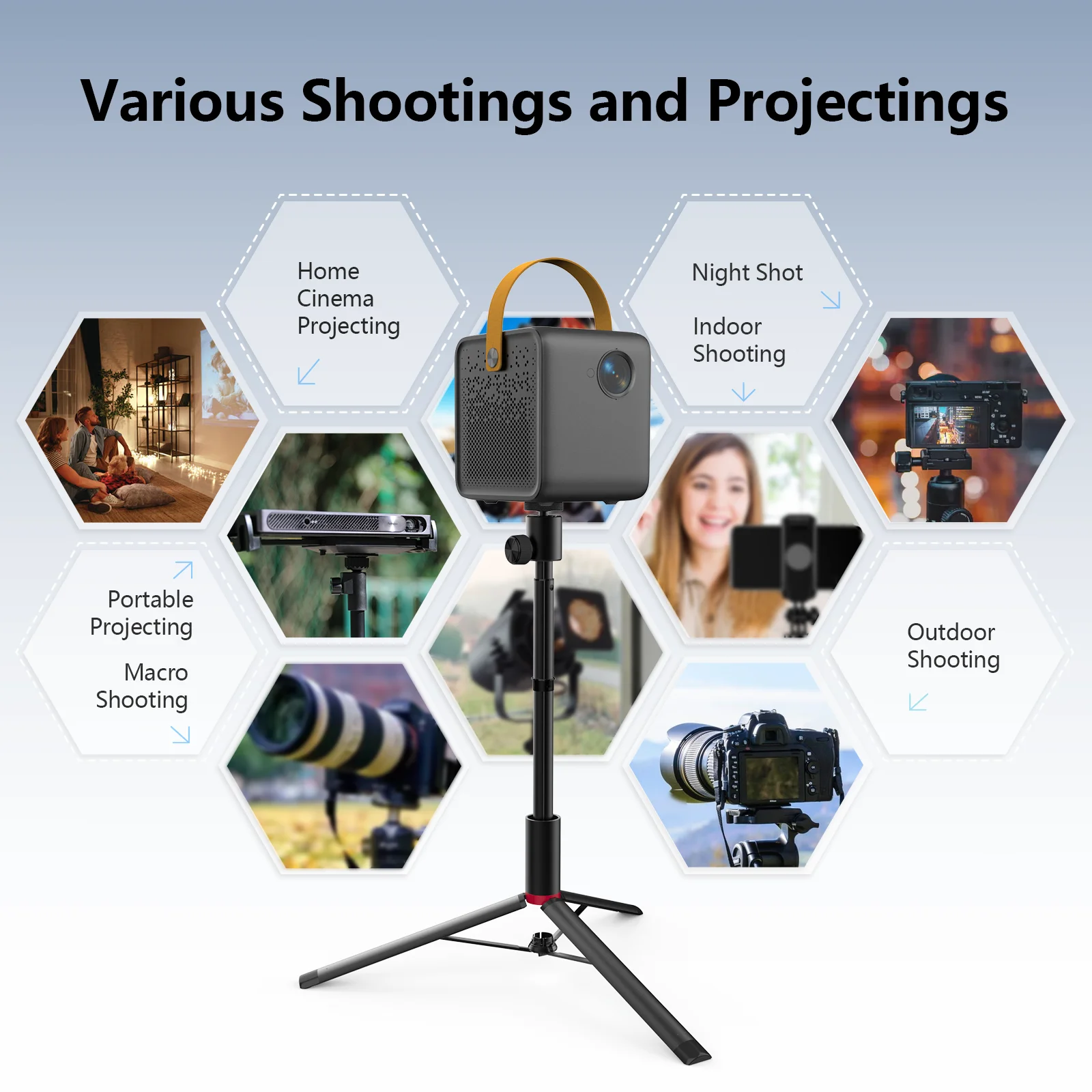 WEWATCH PS201ปรับความสูงขาตั้งกล้องอลูมิเนียมแบบพกพาขาตั้ง Selfie Stick ขาตั้งกล้อง360 ° Panorama