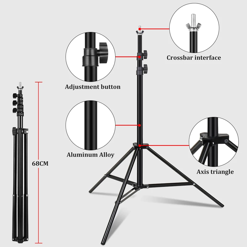 T-type/Square Photo Video Studio Backdrop Stand Adjustable Background Support System Kit For Party Wedding With Storage Bags