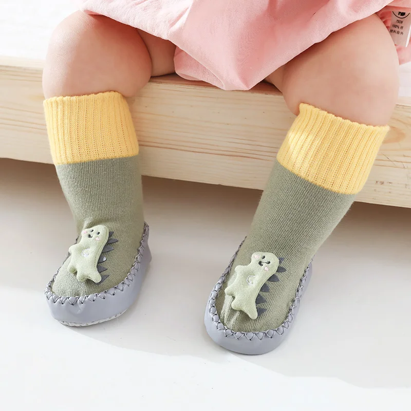 

Baby Non Slip Leather Sock Shoes Child Booties Newborn Infant Toddler Girl Boy Spring Cotton Crib Shoes Educational First Walker