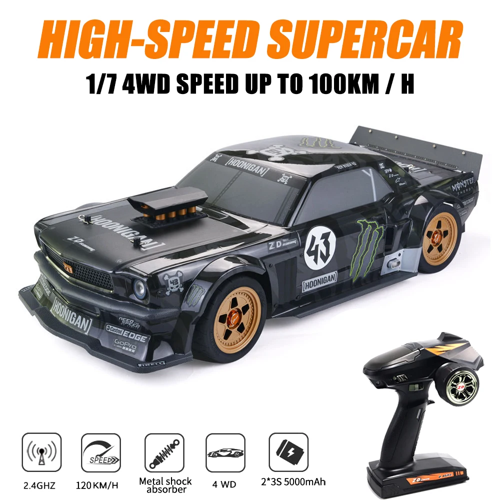 ZD Racing EX07 1/7 RC rama samochodu DIY zestaw podwozia bezszczotkowy Drift Super ogromne modele pojazdów bez części elektrycznych