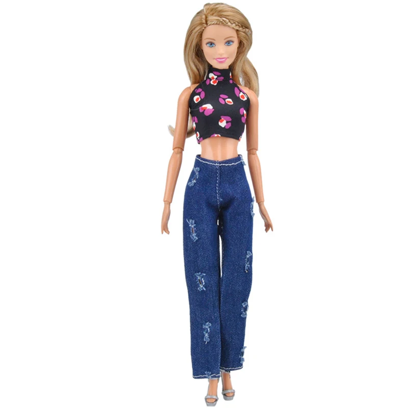 Doll Clothes Fashion Jeans Suit Daily Casual Outfits Office Dress for 1/6 Barbie Doll Clothes Accessories Girl Dressing Diy Toys view 3