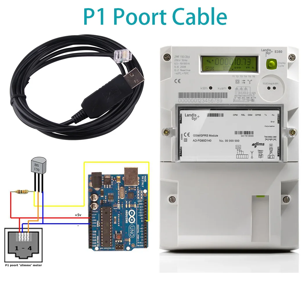 FTDI USB to RJ12 P1 Poort Cable for Smart ZIV Slimme Meter Sagemcom XS210 ISKRA AM550 6FT Support All Windows,Vista,Mac Os