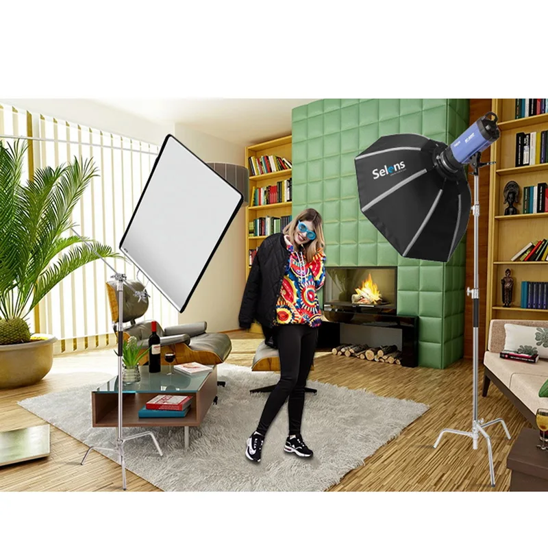 الثقيلة الفولاذ المقاوم للصدأ حامل الفيديو قبضة رئيس للضوء حامل C-ضوء حامل الفضة