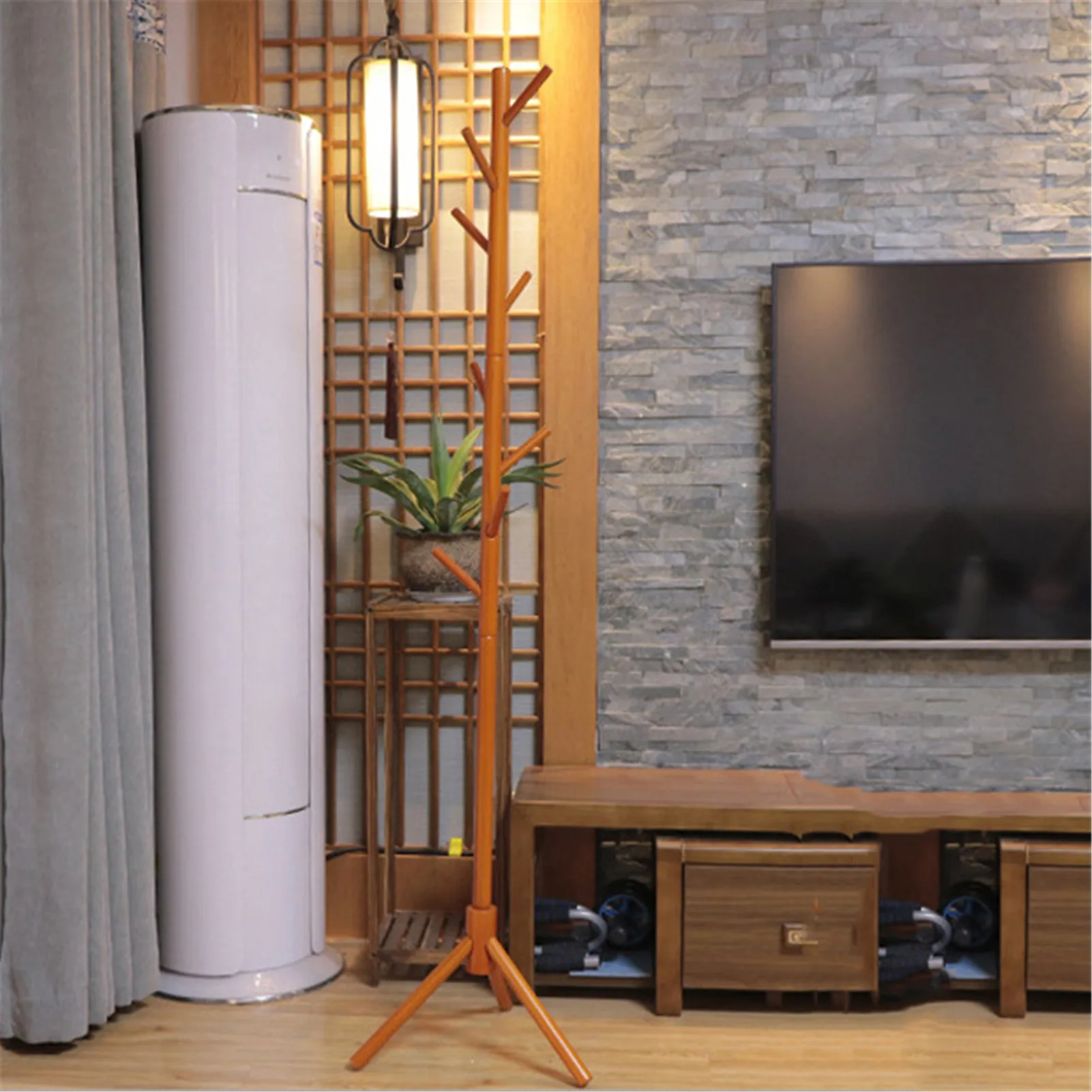 Gỗ Móc Treo Nón Áo Khoác Màn Hình Tầng Đứng Giá Treo 6 Móc Móc Treo Quần Áo Phòng Ngủ Quần Áo Người Tổ Chức