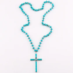 RH Fashion Bohemian Jewelry Accessory Link Beads With Cross Dorp Necklaces For Women Gift