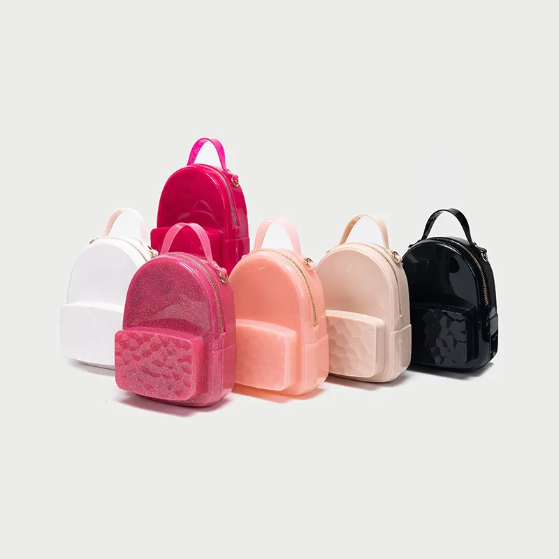 2022 New Fashion Retro Women Bag Solid Silicone Jelly Small Backpack Female Casual Simple Messenger Bag DB053