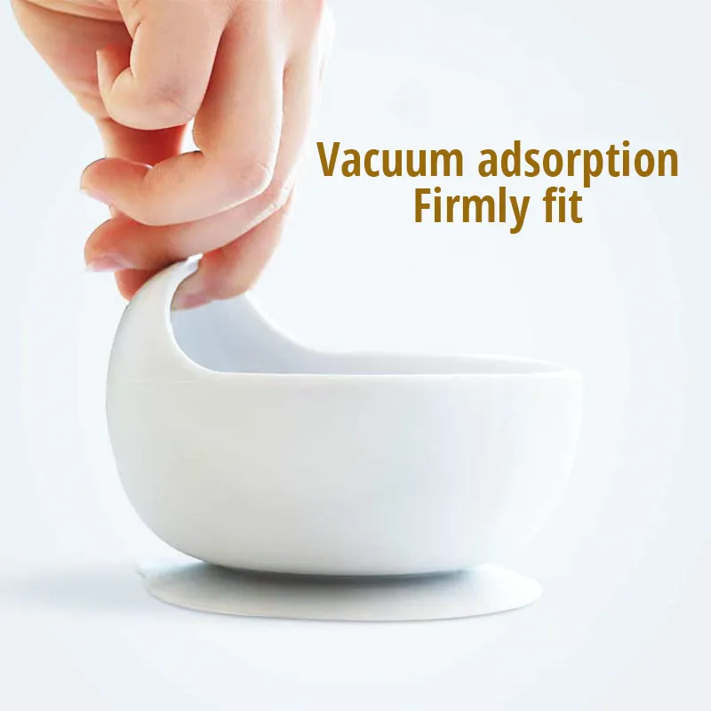 22colors!!1set Silicone Baby Feeding Bowl Set Baby Learning Dishes Suction Bowl Set Wood Spoon Non-Slip