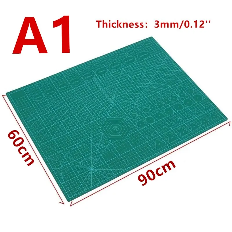 A1 PVC Cutting Mat DIY Cut Patchwork Scale Pad Art Carving Knife Pen Tools Manual Soft Double-sided Self-healing Cutter Board