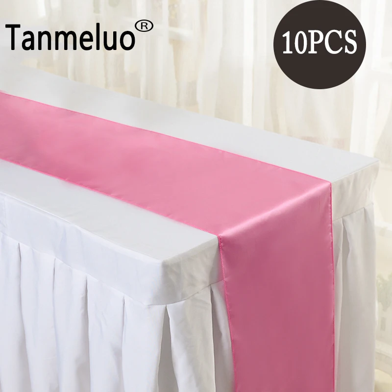 

10PCS/Lot Satin Table Runners Hotel Wedding Party Decoration Christmas Modern Table Runner New Year Decor for Home 30cm X 275cm