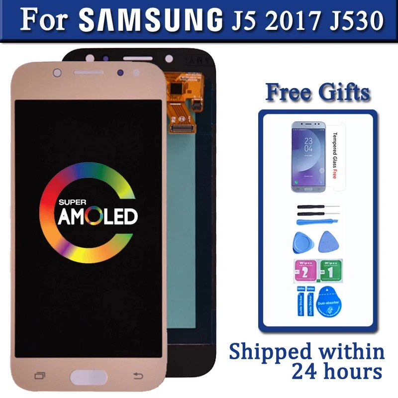 Super Amoled For Samsung J5 2017 J530 J530F  LCD Display Touch Screen Digitizer Assembly lcd for J5 Pro 2017 J5 Duos