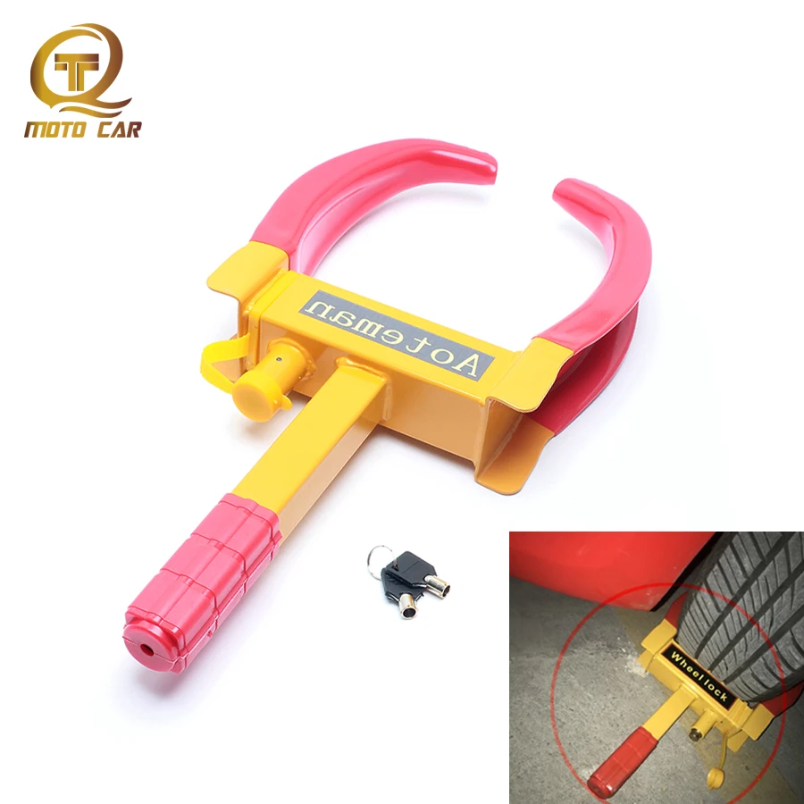 Universal Vehicle Clamp Tire Lock Truck Wheel Lock Car Lock Anti Theft Car Heavy Duty Accessorie Parking Illegal Towing Auto