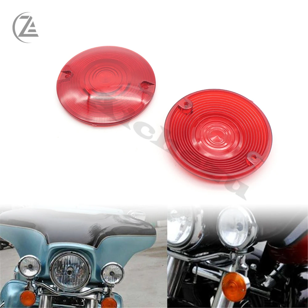 ACZ Motorcycle Front Turn Signals Light Blinker Shift Lights Indicator Lens Covers For Harley Dyna Large Gilding 1997-2016