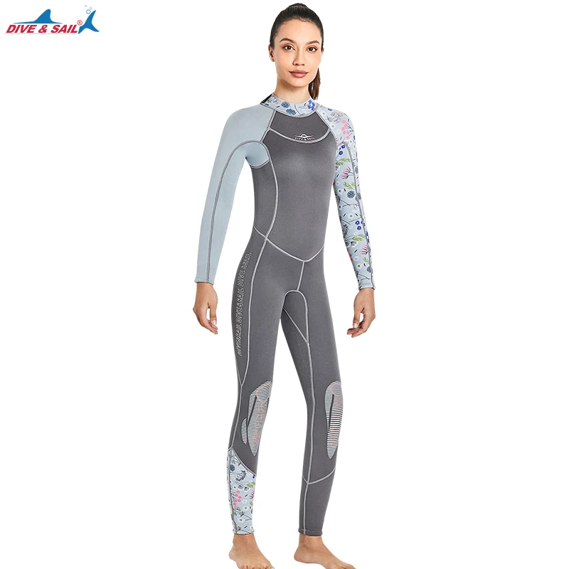 Wetsuit Women Men Full Body Wet Suit 3MM Neoprene Surfing Scuba Diving Suits, One Piece Long Sleeve Back Zip Thermal Swimsuit