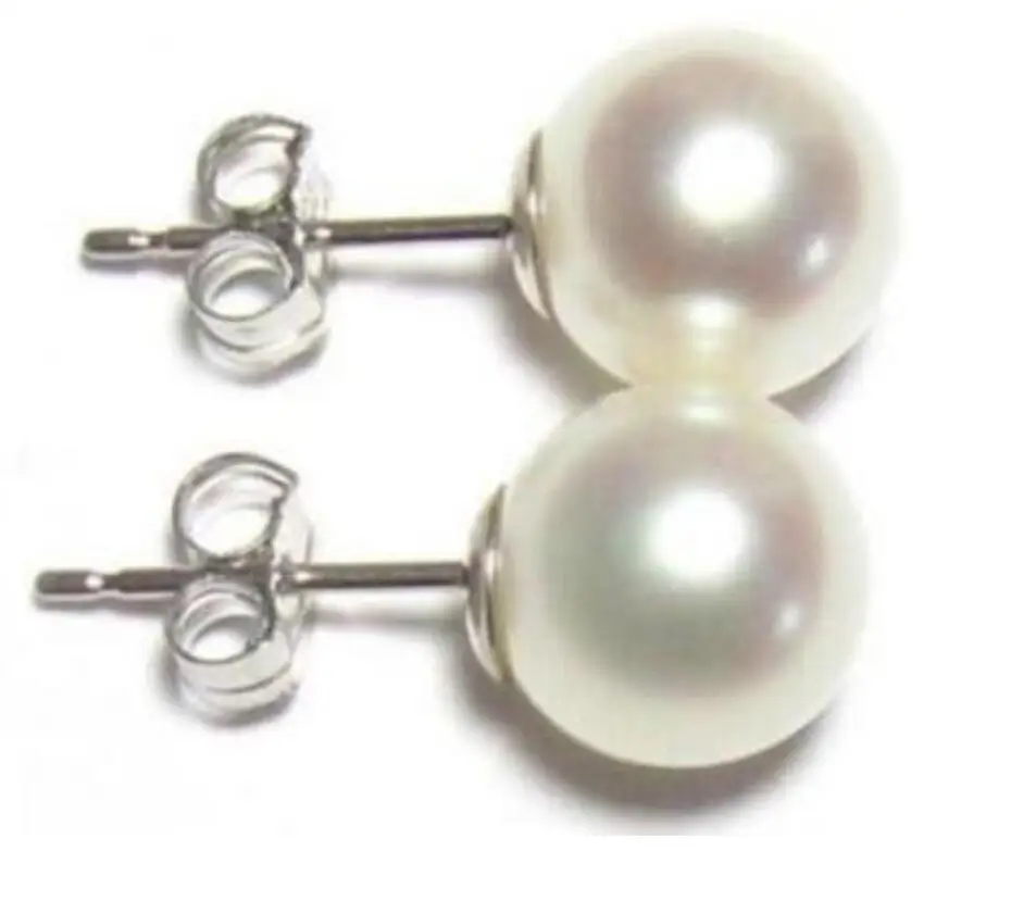 

Designer new free shipping>>>>noble jewelry 9-10MM AAA PERFECT south sea white pearl earrings 14K GOLD free shipping