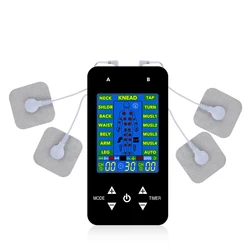 Dual Channel TENS EMS Unit 15 Modes Muscle Stimulator for Pain Relief Therapy Neurostimulation EKG Pulse Massager Diabetic