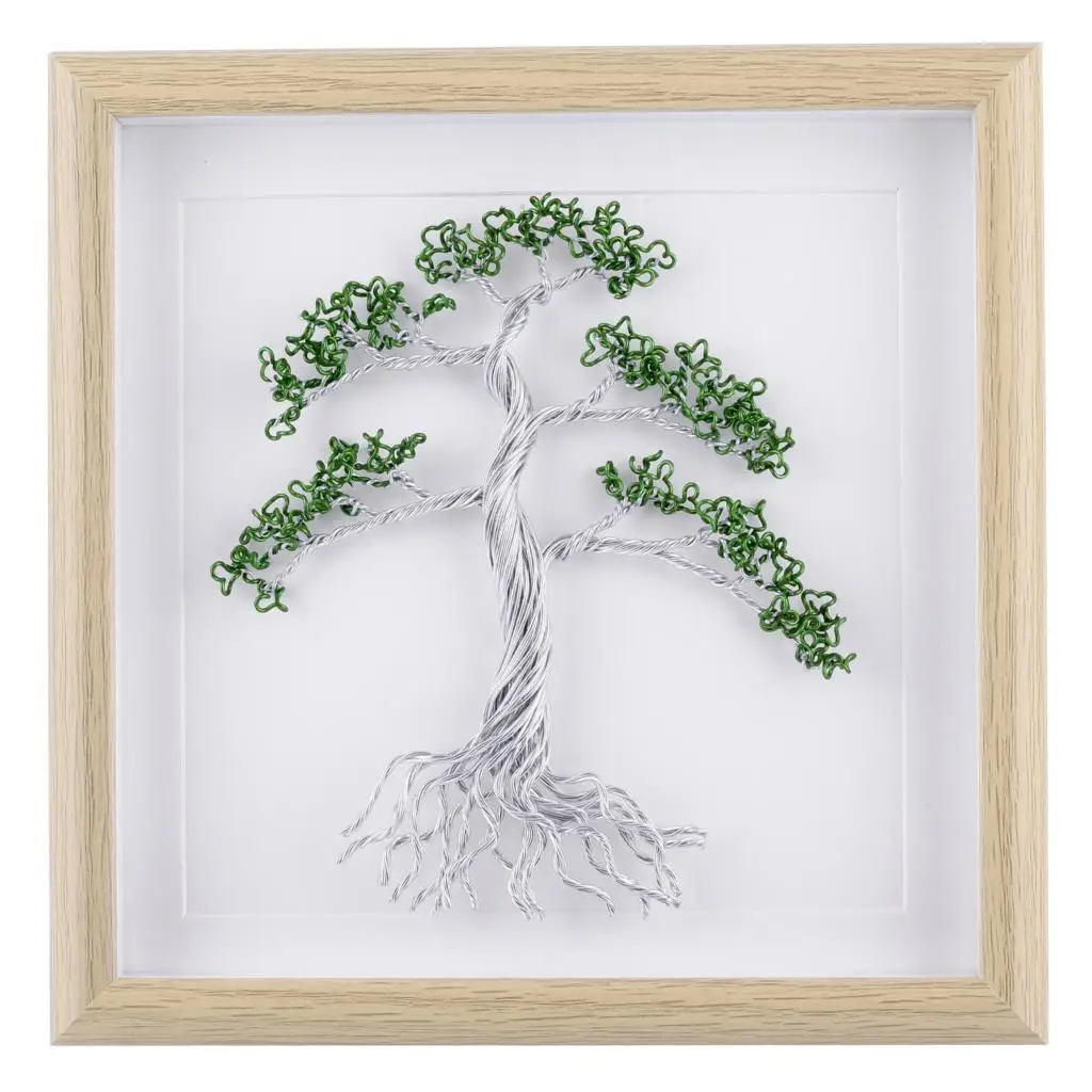 

TUMBEELLUWA Aluminum Wire Life Tree Photo Frame For Desktop Display Wall Art Fengshui Money Tree Picture Frame Home Office Decor