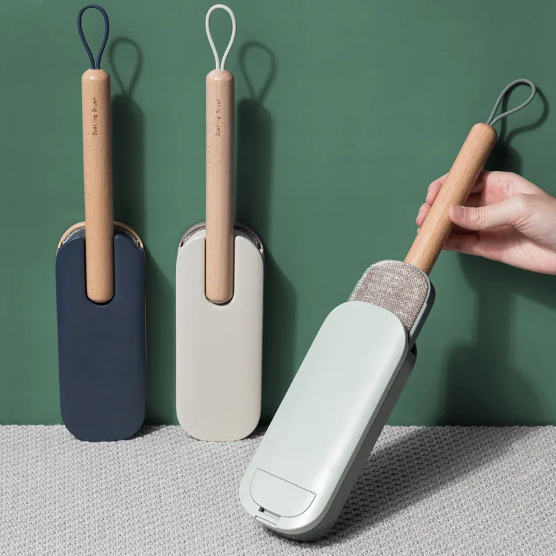 Brosse de balayage pour lit et manteau, double face en laine, dépoussiérage électrostatique, ménage, tapis, vêtements