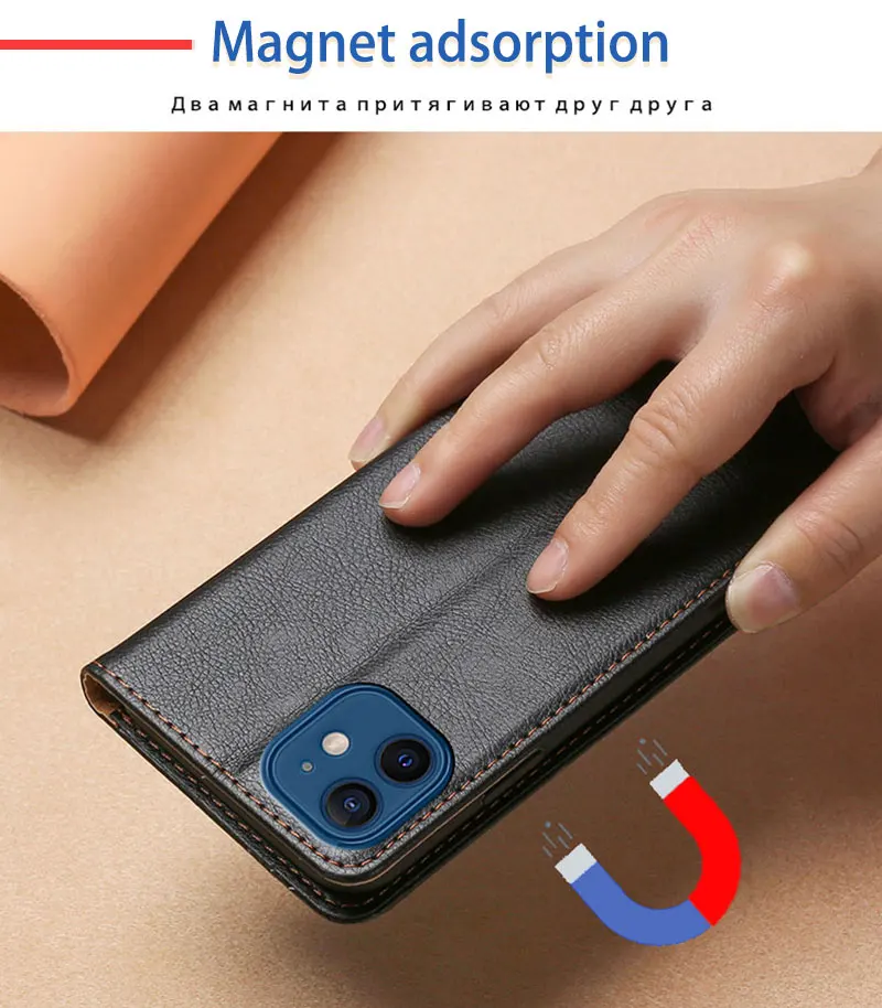 Flip Fall Für Redmi Hinweis 13 12 11 10 9 9T 9 8 8T 7 5 Pro 4X Luxus Leder Abdeckung Poco Shell M3 F4 F5 M5 X5 X4 F5 Magnetische Coque – Detail 4