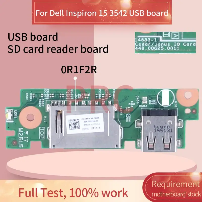 

For Dell Inspiron 15 3543 3441 3541 3542 0R1F2R 14833-1 USB board SD card reader board