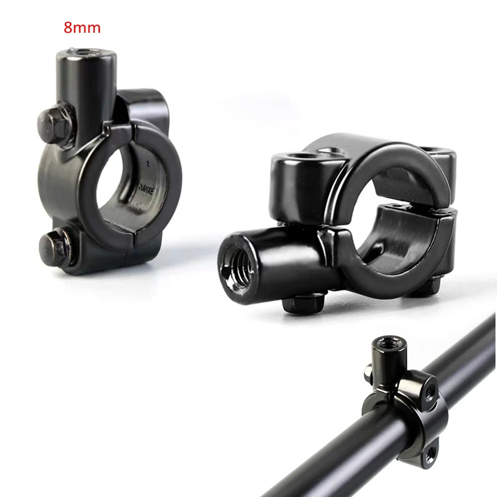 

1 set (Left Right) 8mm 7/8" 22mm Aluminum Handlebar Mirrors Mount Clamp adapter Compatible with ATVs or any dual sport