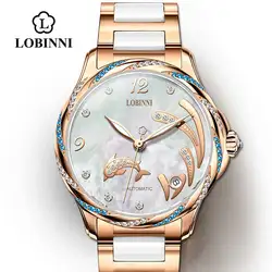 Lobinni Original Design Women Mechanical Watch Fashion Leather Ladies Wristwatch Waterproof relojes para mujer Automatic Watches