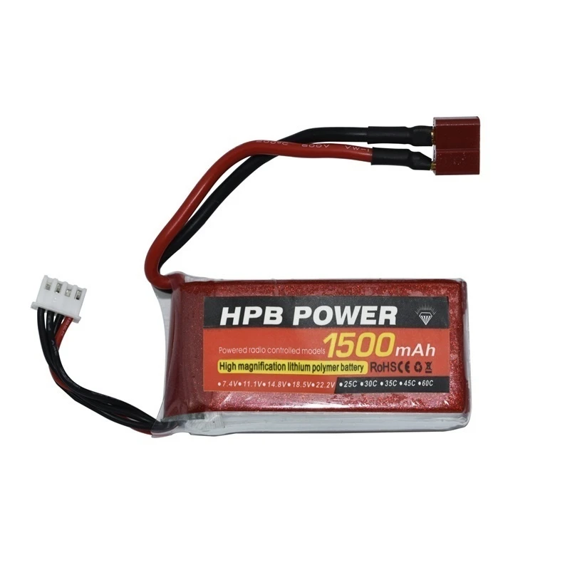 HPB 2s/3s/4s 1500mAh 7.4v/11.1v/14.8v akumulator Bettary dla helikopter Rc samochodów łódź samolot pistolety zabawki bateria Lipo T/JST/XT60