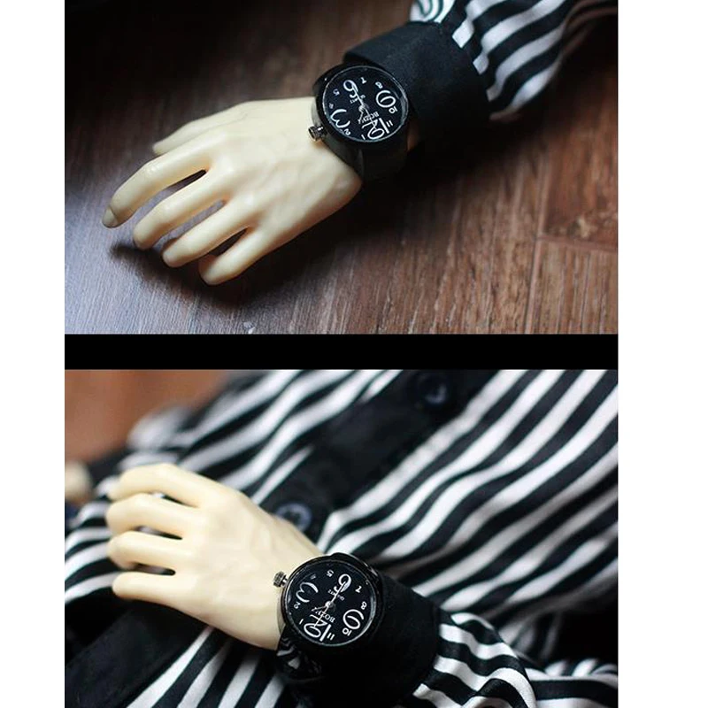 [PF] 16# Black Silver Wristwatch For 1/3 SD DZ SD17 DZ70 AOD BJD Dollfie