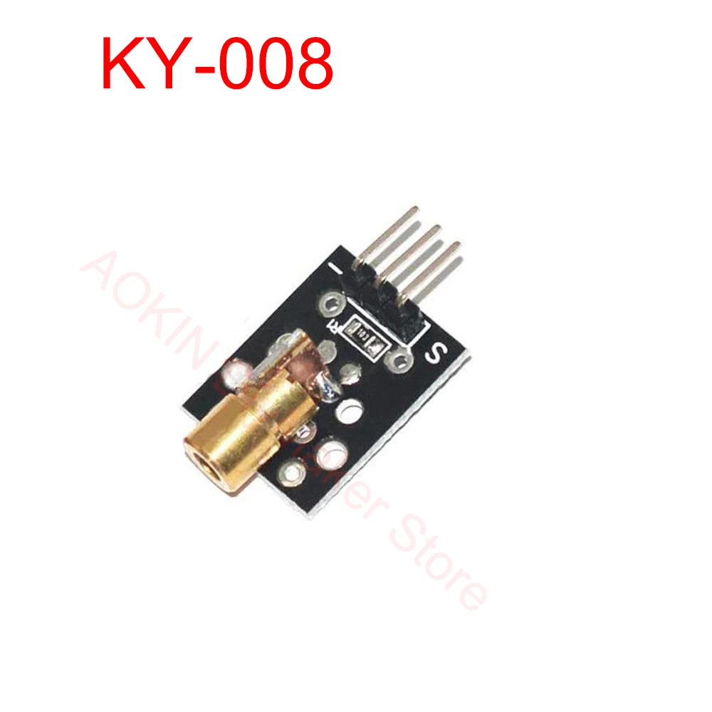 Laser Sensor Module 3pin 650nm Red Laser Transmitter Dot Diode Copper Head Module KY008 For arduino Sensors