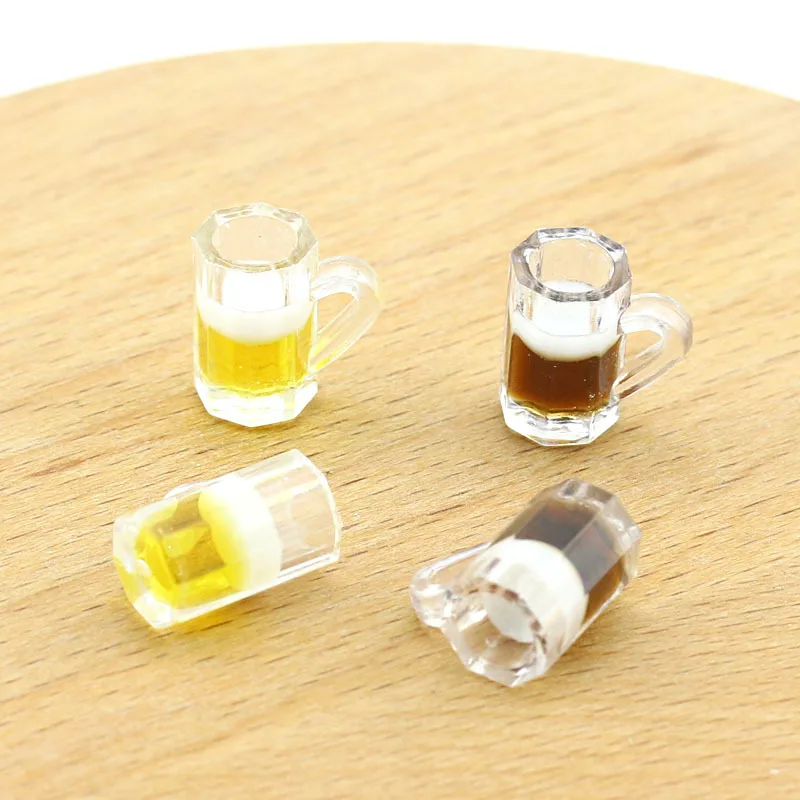 10pcs 15mm Simulation Beer Bottle Food Charms Resin Pendants For Earrings Keychains Funny Accessory Diy For Jewelry Make