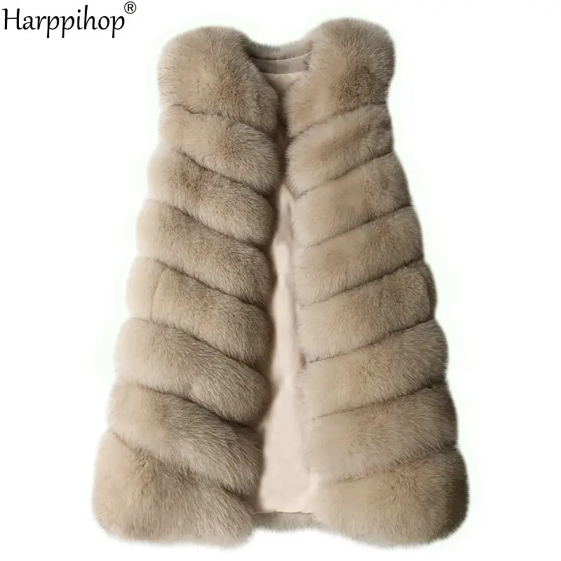 Natural Fox Fur Coat genuine Real Fox Fur Vest Jacket Women's pretty Warm Coat Natural Real Fur Coat Jacket Real Fur Coats