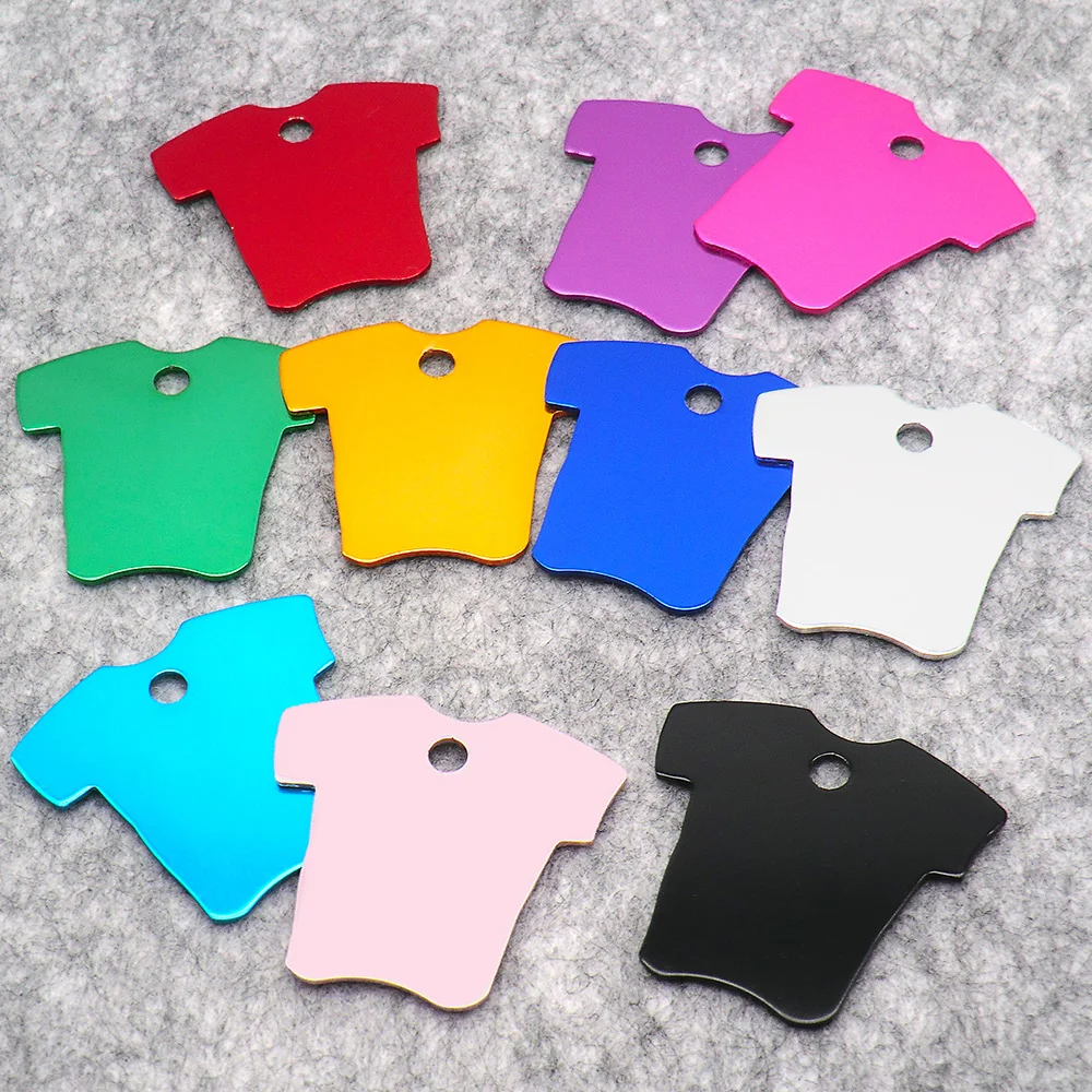 

Wholesale 100Pcs Cloth Shape Pet Dog ID Tags Personalized For Custom Engraving Cats NamePlate Collar Accessory