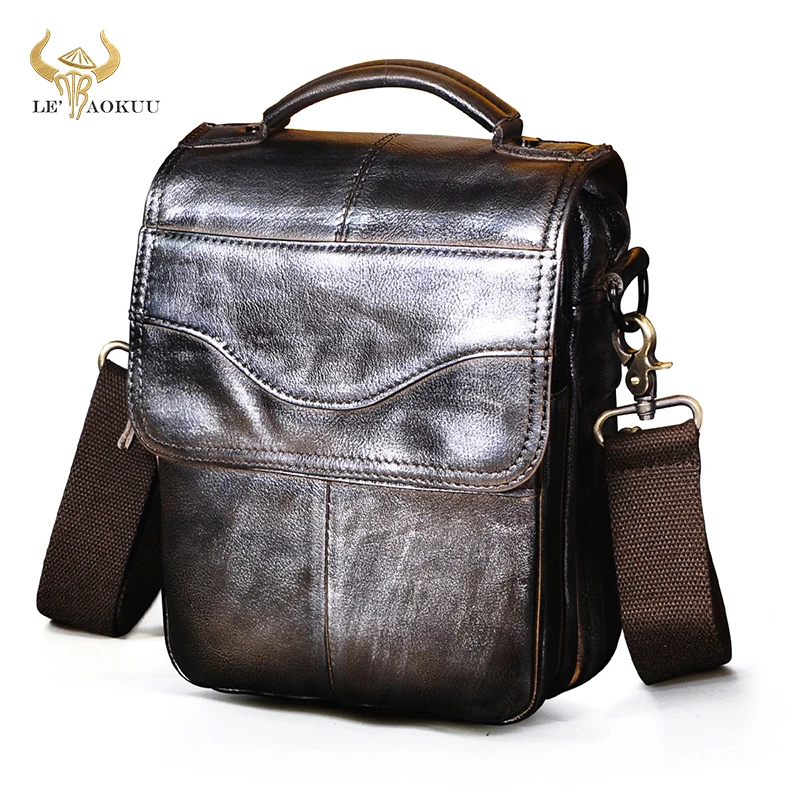 Hot Sale Quality Leather Male Fashion Tote Messenger bag Design Satchel Cross-body One Shoulder bag 8