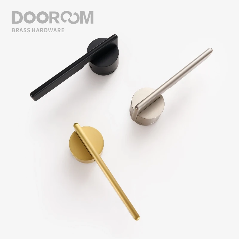 Dooroom Brass Door Lock Set Modern Gold Black Silver Interiror Bedroom Bathroom Double Wood Door Lever Set Dummy Handle Knob