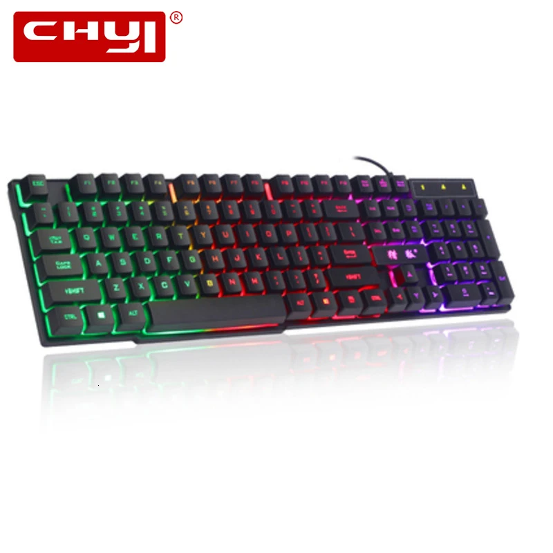 

CHYI Mechanical Computer Gaming Keyboards Wired Usb Cable Ergonomic RGB Backlit Keyboard 104 Key Keypad For PC Laptop Game Gamer