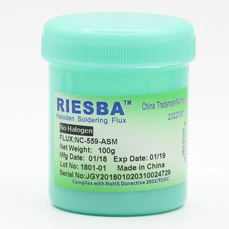 

RIESBA NC-559-ASM No-clean Solder Paste 100g Lead-Free Solder Paste flux For SMT BGA Reballing Soldering Welding