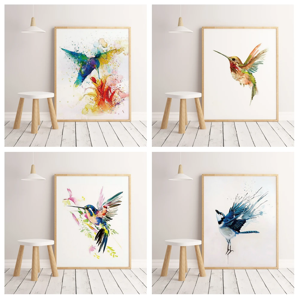 

Birds Pattern Hight Quality Anime Poster Prints Canvas Painting Wall Art Nordic Kids Baby Bedroom Home Decor Retro Wall Pictures