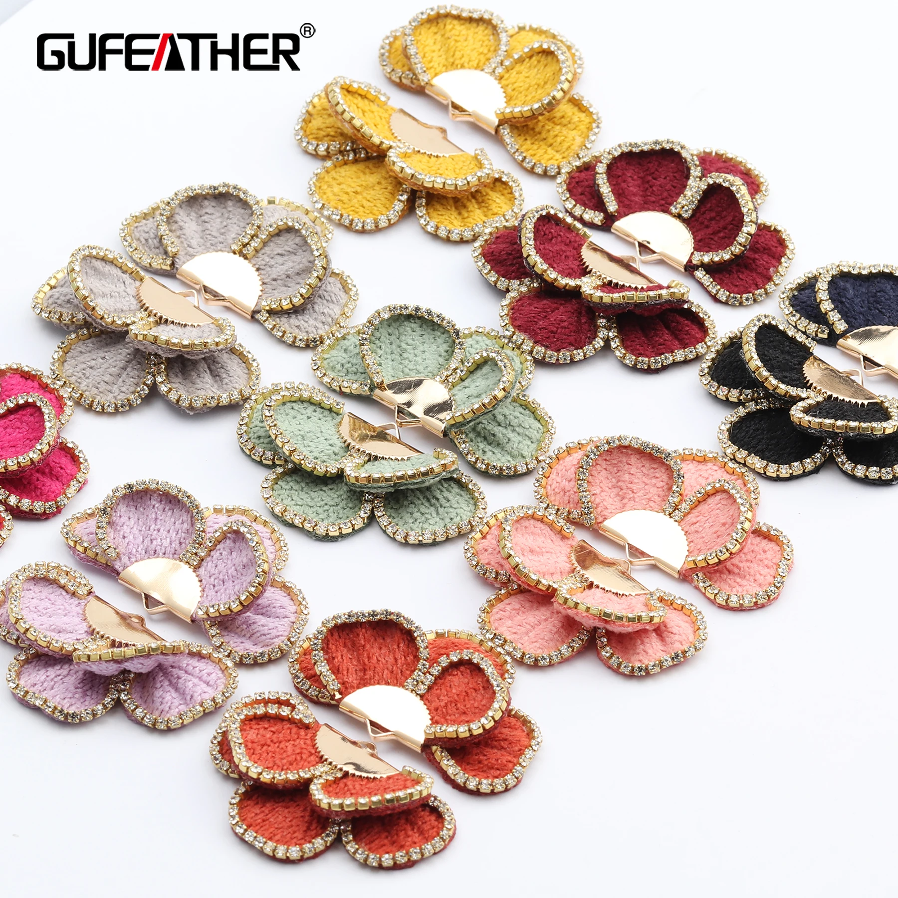 GUFEATHER M475, akcesoria jubilerskie, frędzle, wisiorek z kwiatami diy, metal miedziany, ręcznie robione, wisiorki, kolczyki diy, tworzenie biżuterii, 4 sztuk/partia