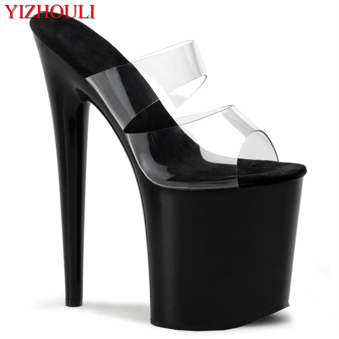 

9 inch pole dancing high-heeled shoes, 23cm model stage transparent vamp ultra-high heel slippers